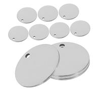 GRIRIW 10 pièces Étiquettes Chien Vierges Acier Inoxydable Pendentifs Ronds Lisses pour Bricolage Médaille Nom Animaux Durable et Polyvalente