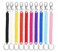 GRIRIW 10 pièces Lot de Porte-clés à Ressort Spirale Extensible Cordon Élastique Résistant pour Clés et Badges Porte-clés Rétractable Flexible pour Usage Quotidien