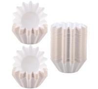 GRIRIW 100 Caissettes à Cupcakes en Papier Alimentaire Résistantes à Haute Température, Blanches, Moules à Pâtisserie Jetables pour Cuisson Quotidienne et Fêtes, Emballage Pâtisserie