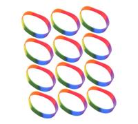 GRIRIW 12 pièces Bracelet Silicone Arc-ciel Bracelet Pride Unisexe Confortable et Léger Accessoires Fierté pour Gays Lesbiennes Transgenres et Bisexuels