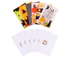 GRIRIW 12 Pièces Cartes de Message Vierges avec Enveloppes et Stickers | Papier, pour Écrire Vos Mots, Lot avec Enveloppes, Gommettes Rondes, Usage Quotidien Style Aléatoire