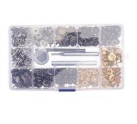 GRIRIW 120 Pièces Kit Boutons Pression Métal 12,5 Mm Doré Outils de Fixation pour Accessoires de Couture Boutons de Rechange pour Vêtements et Paquet DIY Paquet à Coudre