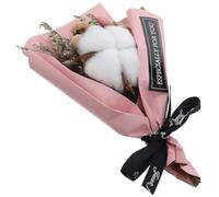 GRIRIW 1botte Bouquet de Fleurs de Coton Séchées Artificielles Décoratives Bouquet Romantique Ornement Floral pour Mariage Décoration Maison et Photo Cadeau Fête des Mères Moyenne Rose