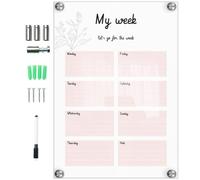 GRIRIW 1ensemble Tableau Mémo Transparent Mural Effaçable Acrylique avec Stylo Planificateur Hebdomadaire Simple pour Notes et Messages Décoration Murale Pratique