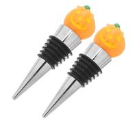 GRIRIW 2 Pièces Bouchons de Bouteille Résine Citrouille pour Halloween Bouchons Étanches pour Vin et Spiritueux Décoration de Table Festive et Accessoire Pratique pour