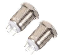 GRIRIW 2 pièces Bouton de Sonnette Filaire avec LED Lumineuse Accessoire Porte avec Bord Circulaire Éclairé Facile à Installer Compatible Carillon Extérieur Blanc