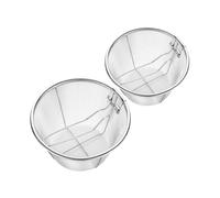 GRIRIW 2 pièces Lot de Paniers à Friture Acier Inoxydable et Filtre Huile Rapide Poignée Protectrice Outil pour Snacks et Frites