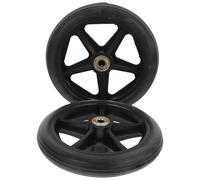 GRIRIW 2 Pièces Roues de Fauteuil Roulant Remplaçables en Acier Inoxydable Bande Antidérapante pour Remplacement des Roues de Déambulateur Assurant une Stabilité Maximale
