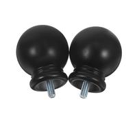 GRIRIW 2 Pièces Tête De Tringle à Rideau Cap Figurine De Bureau Rivets Solides Accessoires D'accessoires Rivets Faits à La Main Porte-clés D'haltères Rideaux Décor Plastique Black