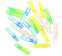 GRIRIW 20 pièces Nocks pour Flèches Plastique Transparent Bleu Vert Blanc Jaune Accessoires Tir à Arc Extérieurs pour Chasse et Entraînement