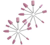 GRIRIW 20pcs Têtes de Pierre Abrasive Montée en Pierre et Métal pour Meulage Compatible Outils Rotatifs, Accessoires de Polissage et Gravure Précis