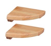 GRIRIW 2pièces Étagère Murale Bois Courbée Rangements Angle pour Décorations De Cuisine Et Salle De Bain Étagère Flottante Pratique Et Artisanale Support De Stockage pour Chambres
