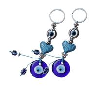 GRIRIW 2pièces Mauvais Œil Porte-clés Bleu Breloques Décoratives Pendentifs Pour Sac à Main Voiture Homme Ornement Suspendu Bijoux Accessoires