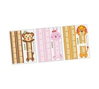 GRIRIW 3 ensembles Toise Murale Autocollante pour Garçon Fille Décoration Murale Animaux Cartoon de Stickers de Mesure de Hauteur pour Chambre Garçon Fille pour Suivre la
