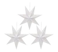 GRIRIW 3 Pièces Abat-jour Étoile Papier Pliable Lanternes Étoiles Décoratives Nordiques à Branches pour Mariage Fête Noël Suspension Lumineuse Réutilisable