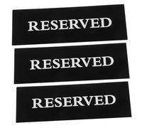 GRIRIW 3 pièces Panneaux de Réservation Acrylique Noir Signes de Table Réservée Forme de V Inversé Signalisation Claire pour Mariages Restaurants et Hôtels Indicateurs Visibles et