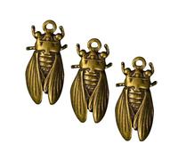 GRIRIW 3 pièces Pendentifs Cigale Laiton Vintage Breloques Décoratives Rétro pour Bijoux Accessoires Artisanaux Uniques Ornement Clé et Collier Élégant