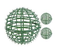 GRIRIW 3 Pièces Support pour Composition de Fleurs Artificielles en Boule, Cage en Plastique Vert, Facile à Utiliser, pour Décoration de Mariage et Intérieur