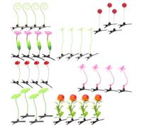 GRIRIW 32pièces Pinces à Cheveux Forme de Plantes Simulation Naturelle Modèles Assortis Dégradées Fruits Fleurs pour Filles et Femmes Accessoires Cheveux et Versatiles