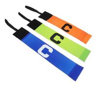 GRIRIW 3pièces Brassards de Capitaine de Football Couleur Vive Réglables Résistants pour Équipe de Soccer Accessoire Sportif pour Leaders Équipe
