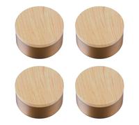 GRIRIW 4 Pièces Boîte à Bougie en Fer-Blanc Couvercle en Bois, 8oz, Coffret de Rangement Scellé pour Fabrication de Bougies DIY et Décoration D'intérieur, Style Rustique pour Banquet