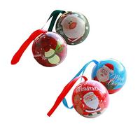 GRIRIW 4 Pièces Boîtes de Rangement pour Bonbons Forme de Boule de Noël Lot de Couleurs Assorties Boîte Cadeaux Vintage pour Déco Sapin et Fête Couleur Aléatoire