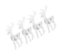 GRIRIW 4 Pièces Figurine de Cerf de Noël, Renne de Noël, Acrylique, Décor Transparent, Réutilisable, pour Boutique et Maison