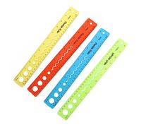 GRIRIW 4 Pièces Règles Flexibles Transparent Lot Outils de Dessin pour École et Bricolage Rouge Jaune Bleu Vert