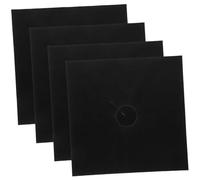 GRIRIW 4 pièces Tapis de Protection pour Cuisinière à Gaz Housses Anti-Huile Résistantes à Haute Température Protège-brûleurs Noirs Facile à Nettoyer et Adapté Plupart des Plaques de