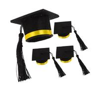 GRIRIW 4pièces Chapeaux De Graduation Miniatures avec Franges pour Décoration De Bouteilles De Accessoires Festifs pour De