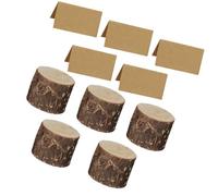 GRIRIW 5 Ensembles Wooden Note Holder With Slit Bark Memo Clip For Wedding Party Table Place Cards Organizer