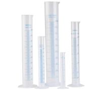 GRIRIW 5 pièces Lot de Cylindres Gradués Plastique Pratiques pour Laboratoire Mesure Stable avec Base Anti-basculement Graduations Claires pour Expériences Scientifiques et Enseignement