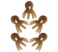 GRIRIW 5 Pièces Peigne de Massage en Résine Marron à Huit Griffes pour Cuir Chevelu, Activation Musculaire et Relaxation Profonde, Maison Voyages