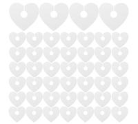 GRIRIW 50 Pièces Étiquettes Papier Cœur pour Verre à Vin Marqueurs Boisson Blancs Réutilisables pour Fête Identification Claire des Verres Accessoires pour Saint-valentin et