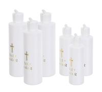 GRIRIW 6 Pièces Bouteilles Eau Bénite Plastique Recharges avec Croix Symbolique Contenants Durables pour Baptême Communion et Fêtes Religieuses Réutilisables et Portables