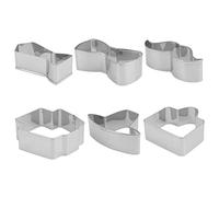 GRIRIW 6 pièces Emporte Acier Inoxydable pour Fête des Pères Thème DIY avec Motifs de Mallette Barbe Nœud Chapeau et Costume Outils de Pâtisserie pour Biscuits et Gâteaux