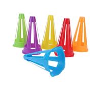 GRIRIW 6 pièces Plots de Marquage Football Cones Entraînement Plastique Ventilé pour Roller et Football Extérieur Couleurs Assorties