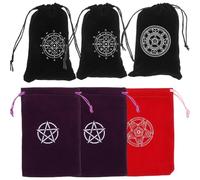 GRIRIW 6 pièces Pochettes à Cordon pour Rangement de Tarot et Bijoux Sacoche de Voyage Petit Format Lot de Pochettes Légères et Durables pour Cartes et Accessoires