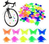 GRIRIW 62 Perles Décoratives pour Rayons de Vélo Garçon et Filles en Plastique Clips pour Roues de Vélo Assortiment 36 Étoiles 26 Formes et Poissons Accessoires Colorés pour