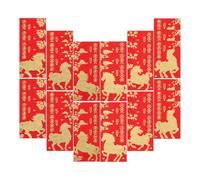 GRIRIW 72 Enveloppes Rouges Chinoises pour Nouvel An Chinois 2026 Année du Cheval - Petite Taille Pliable Papier Motifs Dorés Enveloppes Amulette Traditionnelles pour Fêtes et Présents