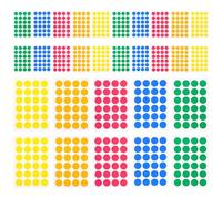 GRIRIW 720 Pièces Étiquettes à Code Couleur Points Autocollantes Rondes en Papier, 5 Couleurs, pour Scrapbooking et Classeurs