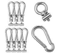 GRIRIW 8 Ensembles Butées Rail Auvent INOX avec Crochets à Ressort Fixation Kayak Bateau Accessoires Montage Rails Camping et Caravane