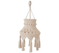 GRIRIW Abat-Jour en Macramé Tissé Main Suspendre E27 Abat-Jour de Lampe Suspendue Bohème Cache-Lumières en Macramé Décoratif pour Éclairage Plafond Style Nordique Taille
