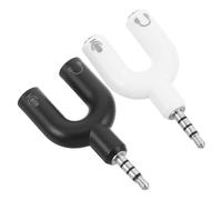 GRIRIW Adaptateur Audio 3,5 Mm Répartiteur De Casque à 2 Voies pour Écouteurs, Compatible Téléphone Portable, Design en Y, Plastique Solide, Couleur Blanc Et Noir, Lot De 2 Pièces