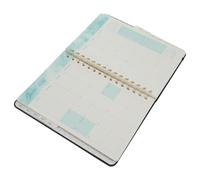 GRIRIW Agenda PU Cuir Noir Carnet Organisateur Quotidien avec Calendrier Mensuel et Hebdomadaire Suivi des Objectifs et Engagements Papier Anti-bavure Compatible Stylos Planificateur