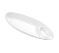 GRIRIW Assiette Céramique Compartimentée pour Dumplings et Sauces Plateau de Service Polyvalent pour Apéritifs Snacks et Repas pour Maison et Restauration