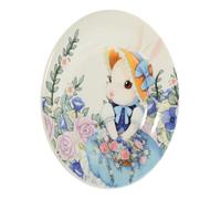 GRIRIW Assiette de Service en Céramique 6 Pouces Motif Citrouille Lapin Assiette Décorative Table de Pâques Champêtre Plat Unique pour Repas et Réception