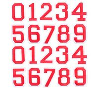 GRIRIW Autocollants Chiffres Auto-adhésifs pour Maillots de Football Garçon et Filles, 20 Pièces Rouges, Chiffres 0 à 9, Thermocollants Décoratifs Lavables pour Tenue Foot et Paquet