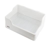 GRIRIW Bac à Litière pour Lapin Grand Format Plateau Divisé Anti-Renversement Et Anti-Projection Conception Entrée Basse Et Facile à Nettoyer Adapté Lapins Hamsters Et Petits Rongeurs