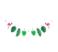 GRIRIW Bannière Flamant Rose Décoration Suspendue Solide et Élégante en Tissu Non Tissé Vert pour Fête D'anniversaire ou Fond Photo